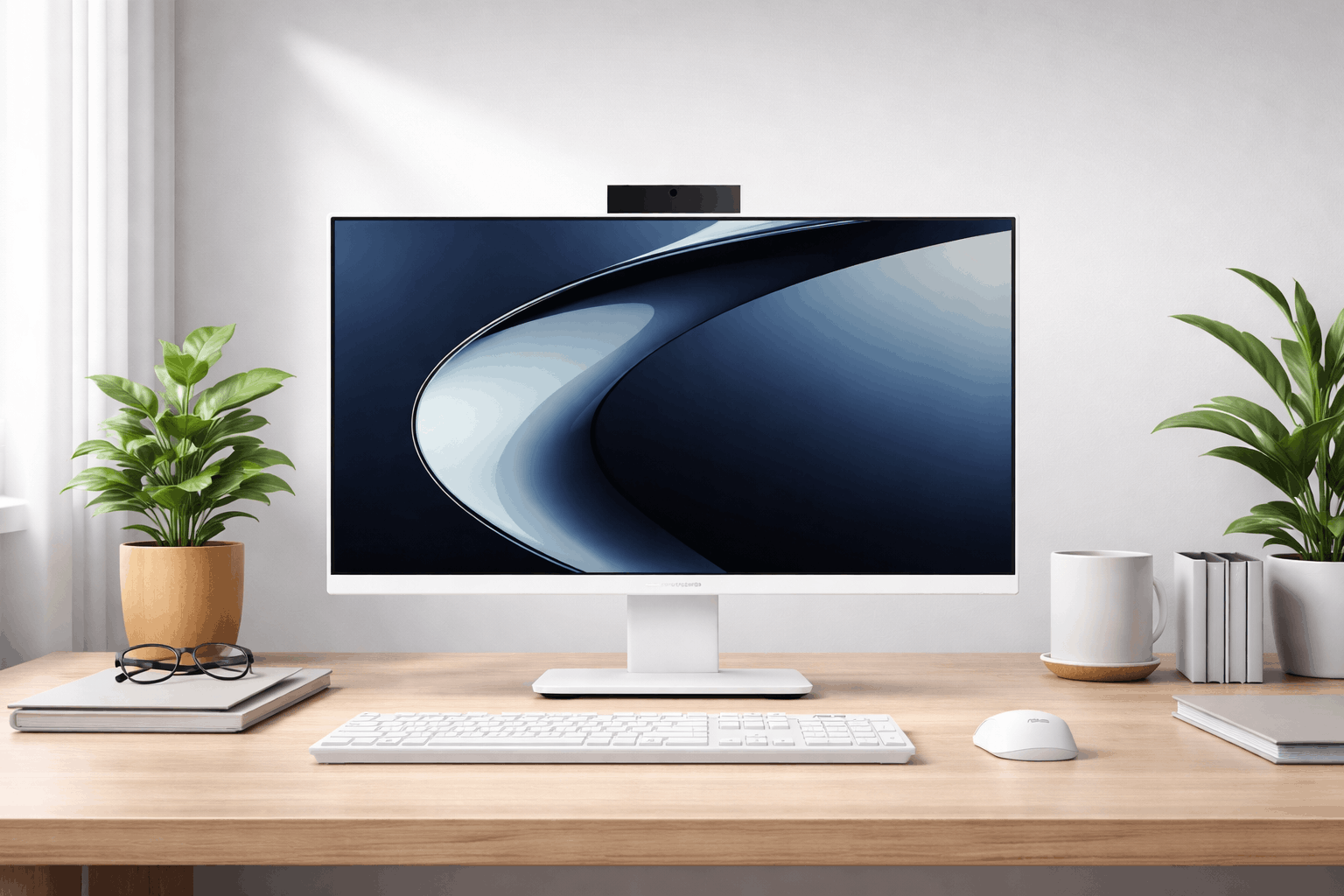  Pc de Bureau All in One ASUS V400 AiO P440VAK / Core 3 100U / 8 Go DDR5 / 512 Go SSD / Blanc